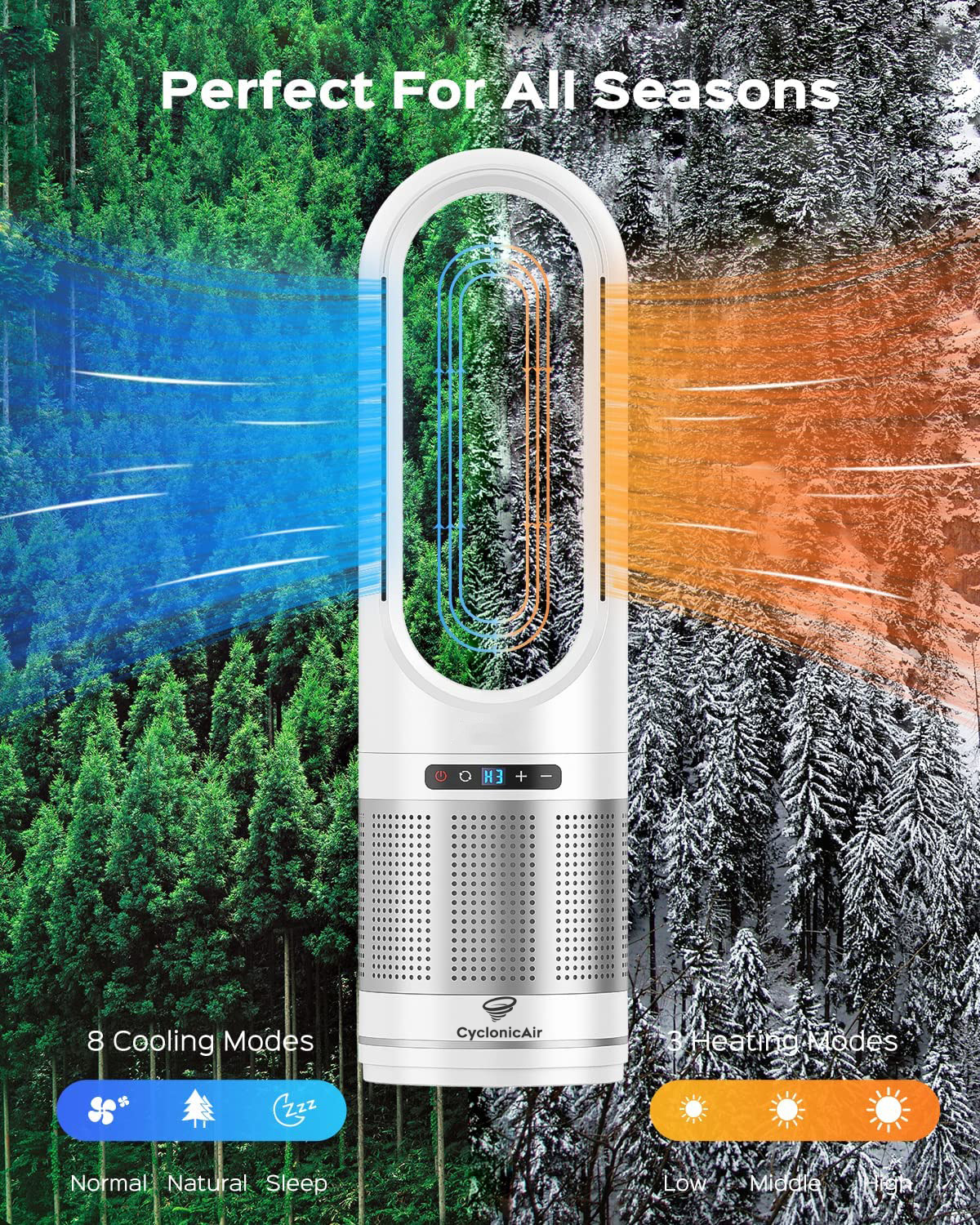 CyclonicAir Pro Pure Climate HEPA Bladeless Fan