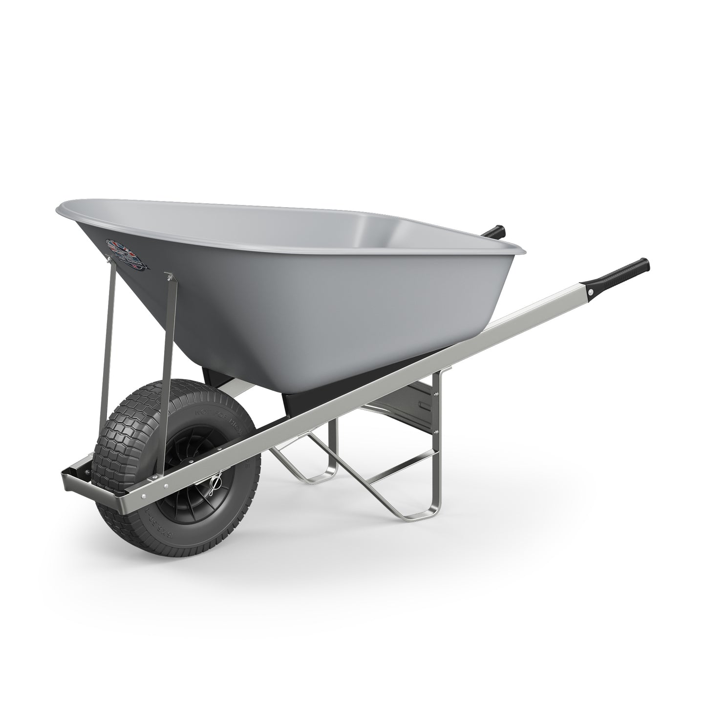 Agri Barrow Wheelbarrow 120 Litre Plastic Tub Puncture Proof Fat Tyre