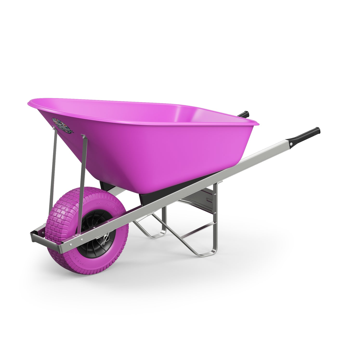 Agri Barrow Wheelbarrow 120 Litre Plastic Tub Puncture Proof Fat Tyre