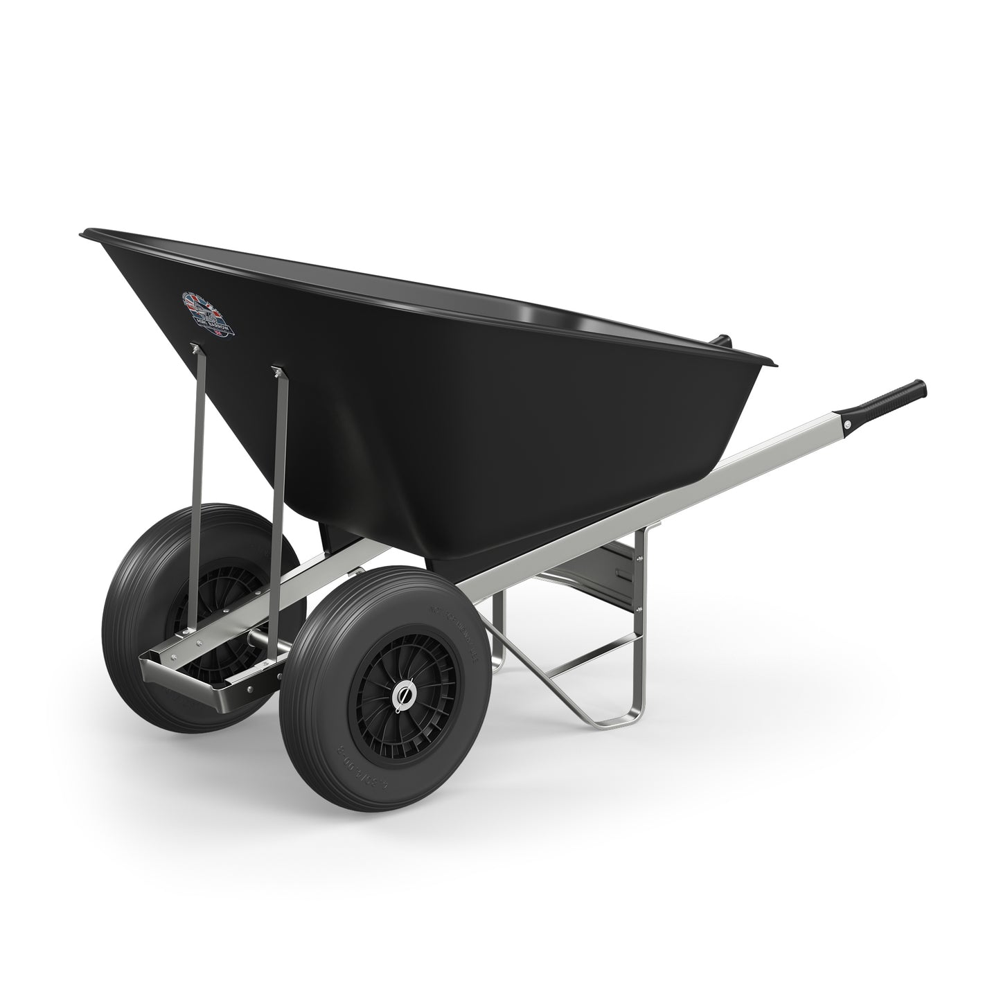 Agri Barrow Wheelbarrow Twin 160 Litre Plastic Tub Puncture Proof Tyre