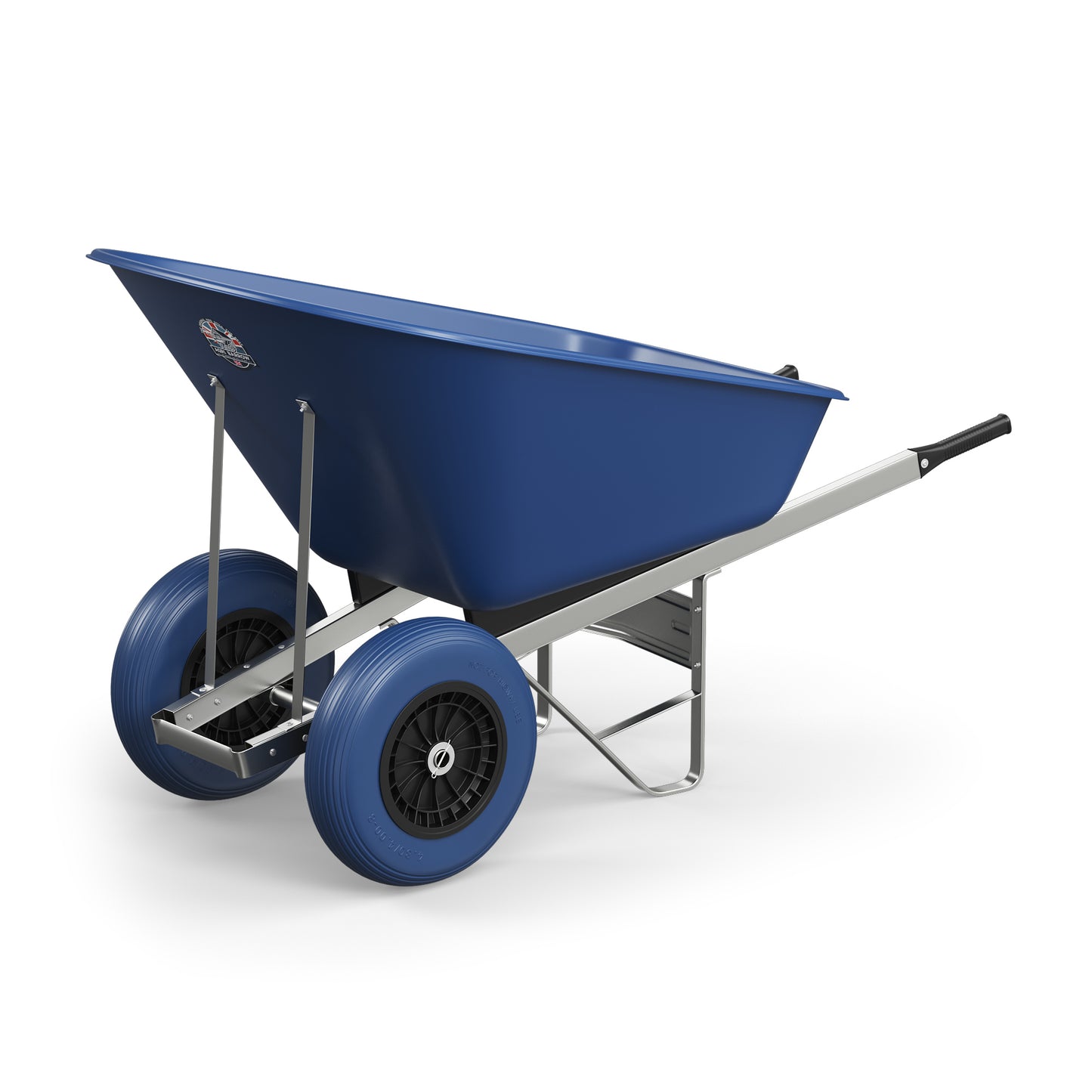Agri Barrow Wheelbarrow Twin 160 Litre Plastic Tub Puncture Proof Tyre