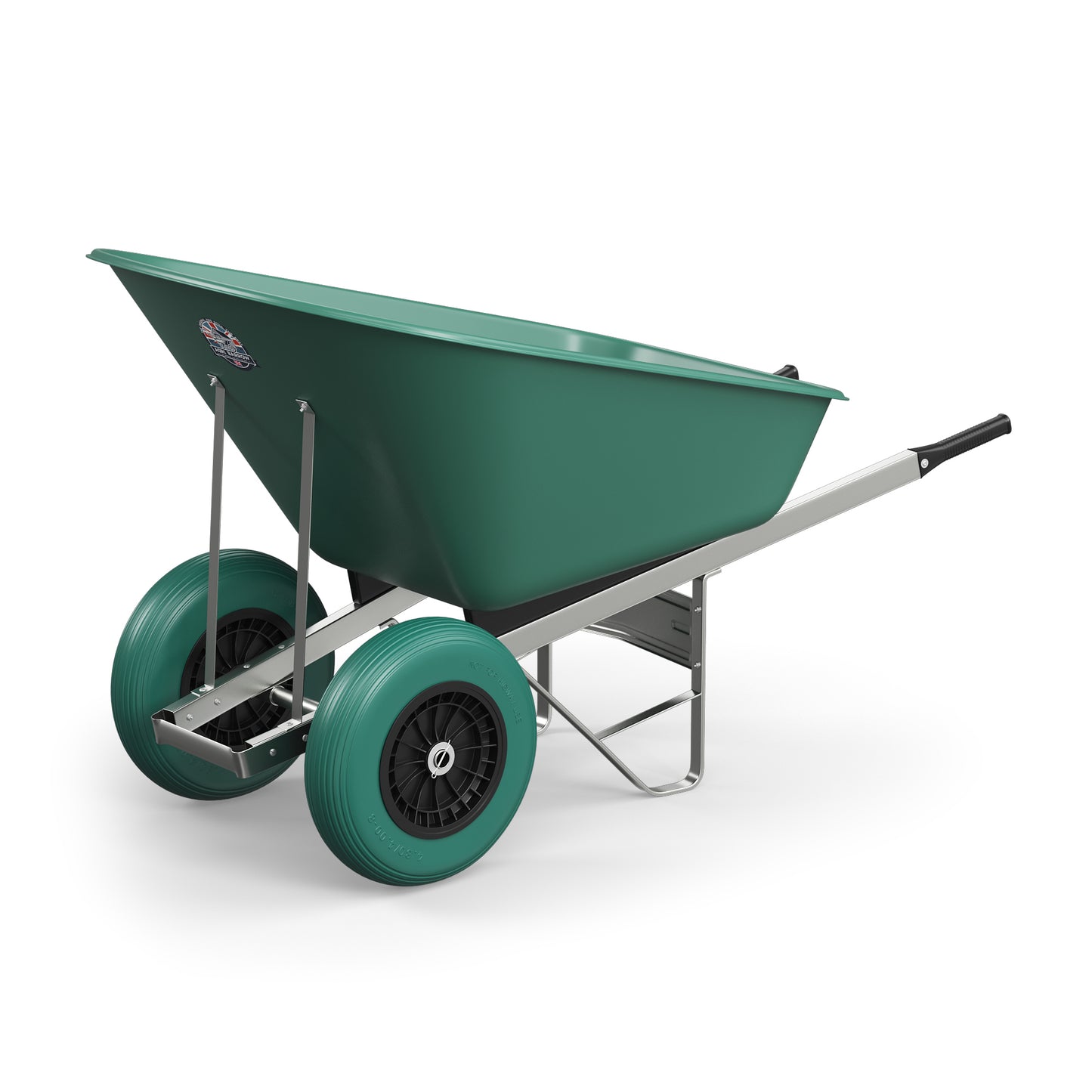 Agri Barrow Wheelbarrow Twin 160 Litre Plastic Tub Puncture Proof Tyre