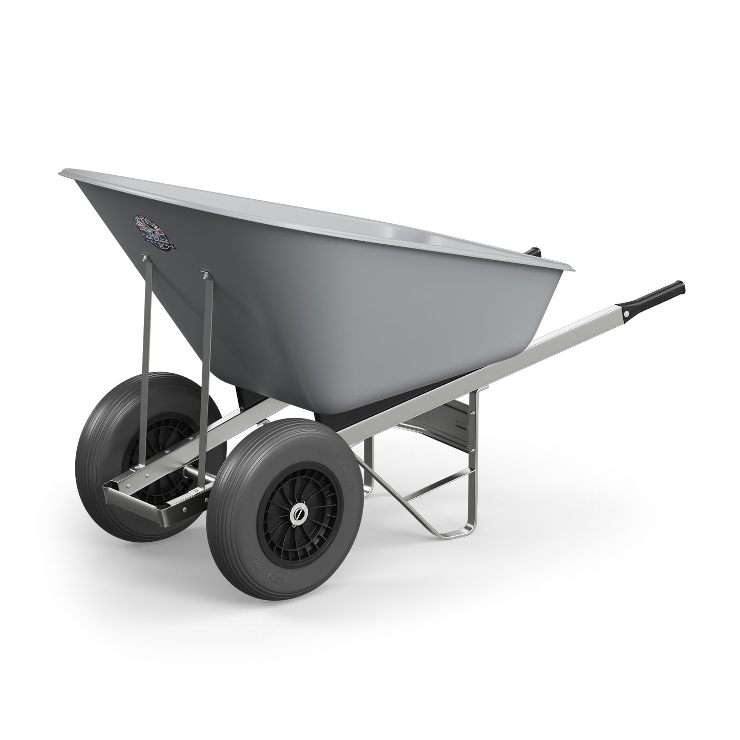 Agri Barrow Wheelbarrow Twin 160 Litre Plastic Tub Puncture Proof Tyre