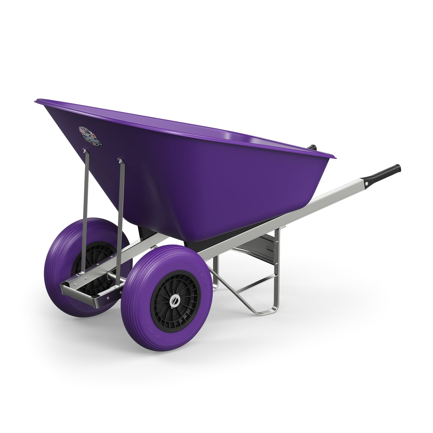 Agri Barrow Wheelbarrow Twin 160 Litre Plastic Tub Puncture Proof Tyre