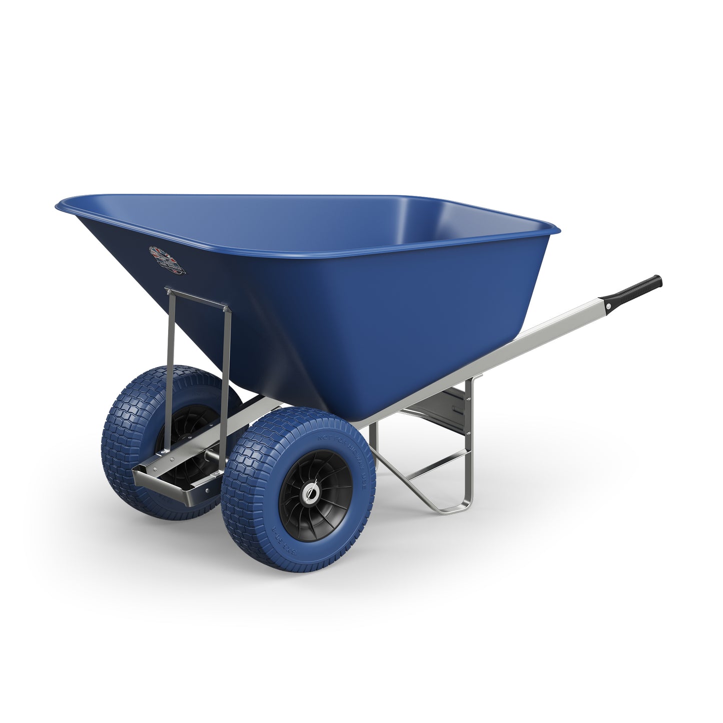 Agri Barrow Wheelbarrow Twin 200 Litre Plastic Tub Puncture Proof Fat Tyres
