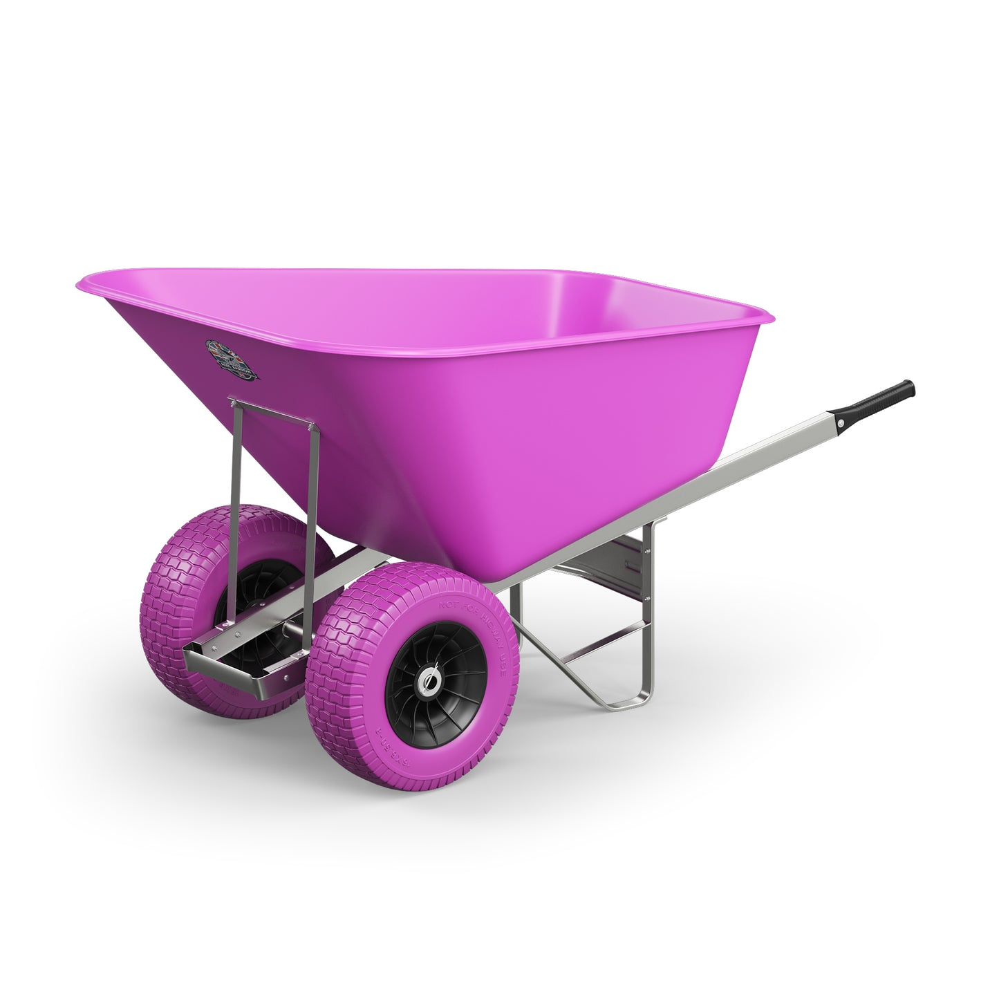 Agri Barrow Wheelbarrow Twin 200 Litre Plastic Tub Puncture Proof Fat Tyres