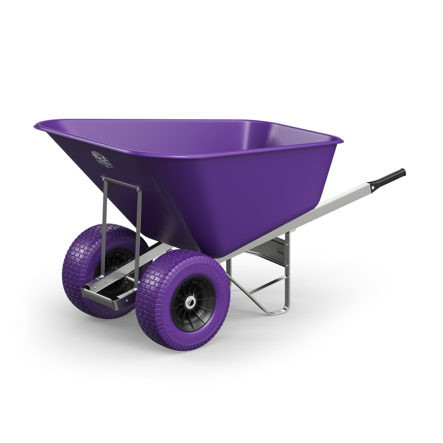 Agri Barrow Wheelbarrow Twin 200 Litre Plastic Tub Puncture Proof Fat Tyres