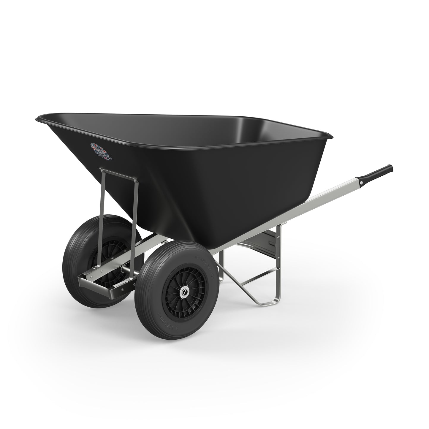 Agri Barrow Wheelbarrow Twin 200 Litre Plastic Tub Puncture Proof Tyres