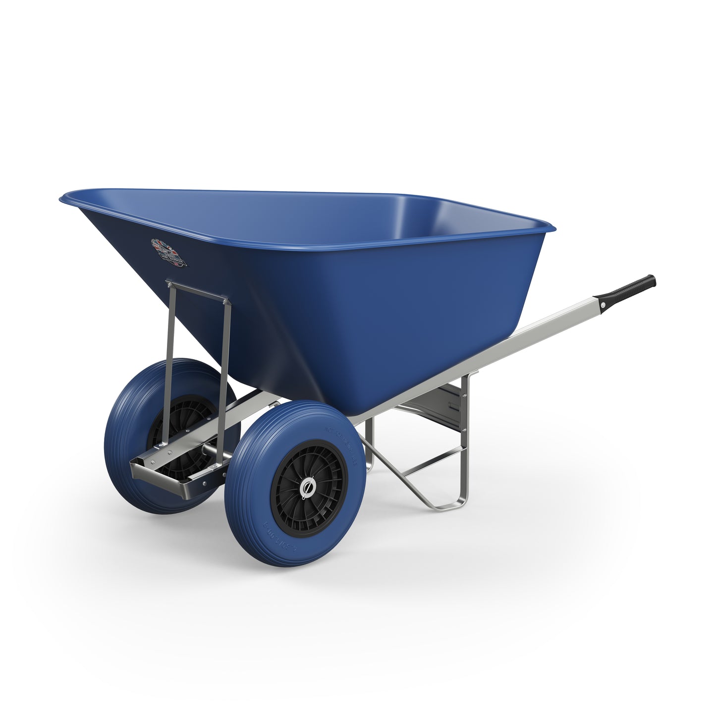 Agri Barrow Wheelbarrow Twin 200 Litre Plastic Tub Puncture Proof Tyres