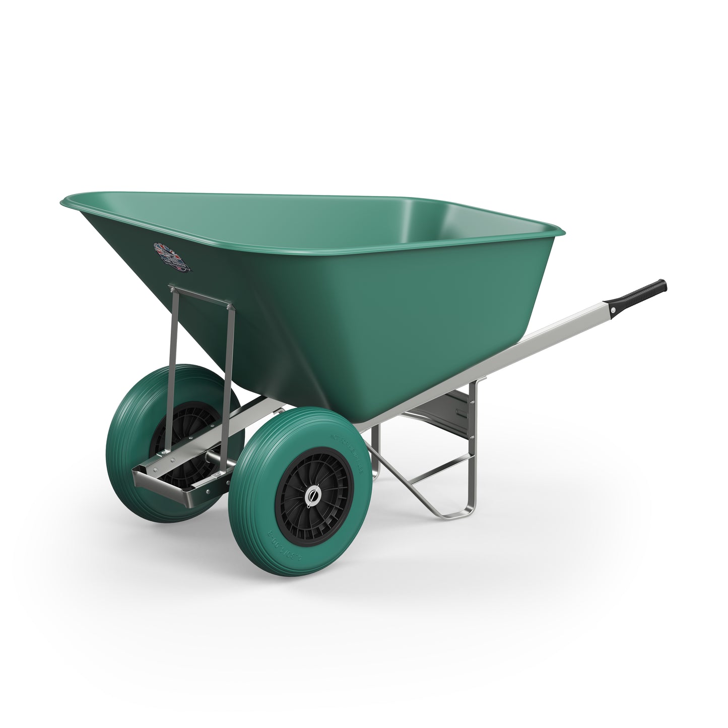 Agri Barrow Wheelbarrow Twin 200 Litre Plastic Tub Puncture Proof Tyres