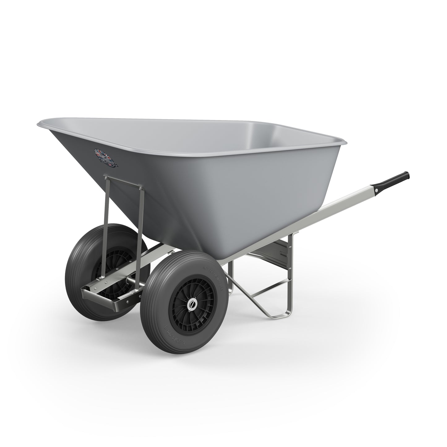 Agri Barrow Wheelbarrow Twin 200 Litre Plastic Tub Puncture Proof Tyres