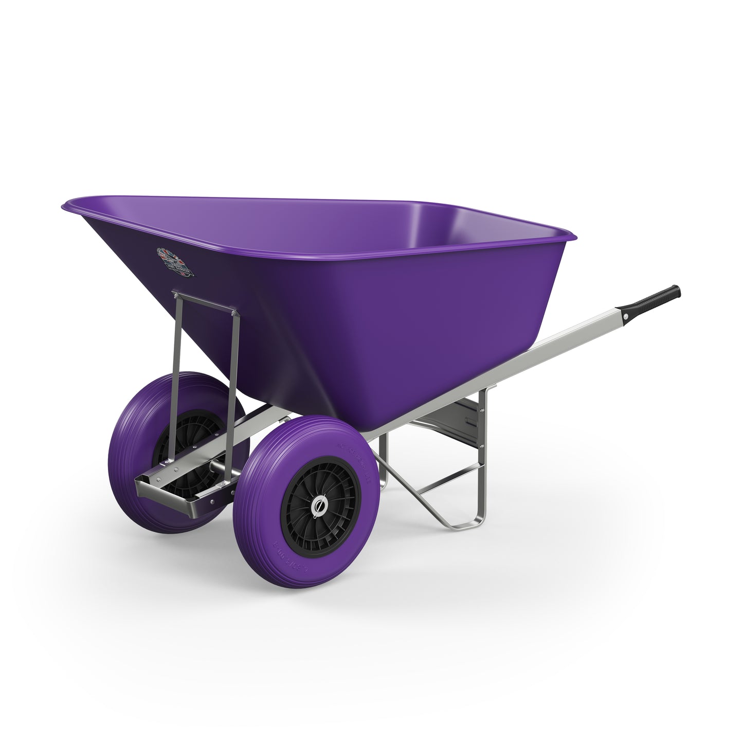 Agri Barrow Wheelbarrow Twin 200 Litre Plastic Tub Puncture Proof Tyres