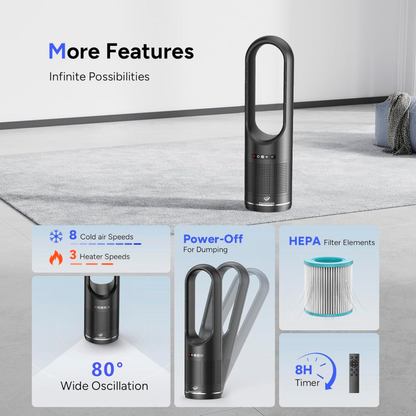 CyclonicAir Pro Pure Climate HEPA Bladeless Fan