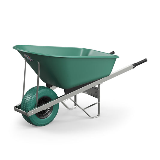 Agri Barrow Wheelbarrow 120 Litre Plastic Tub Puncture Proof Fat Tyre