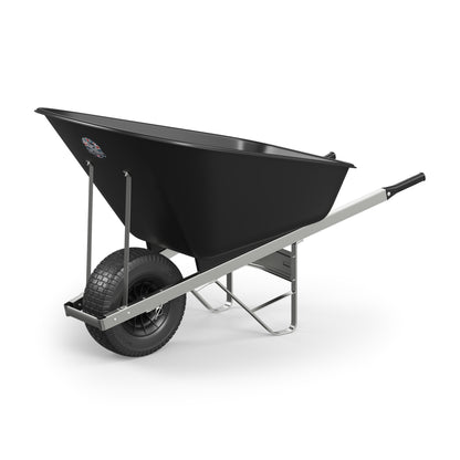 Agri Barrow Wheelbarrow 160 Litre Plastic Tub Puncture Proof Fat Tyre