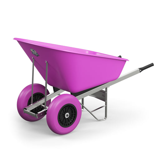 Agri Barrow Wheelbarrow Twin 160 Litre Plastic Tub Puncture Proof Tyre
