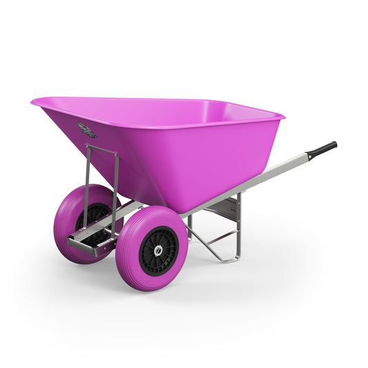 Agri Barrow Wheelbarrow Twin 200 Litre Plastic Tub Puncture Proof Tyres